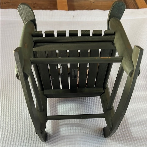 Rustic Green Wooden Rocking Chair - Picture 2 of 6